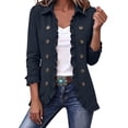 thumbnail image 3 of Naotn Open‑Front Ruffled Lapel Collar Jacket for Women Fall Trendy Casual Long Sleeve Button Down Outerwear, 3 of 10