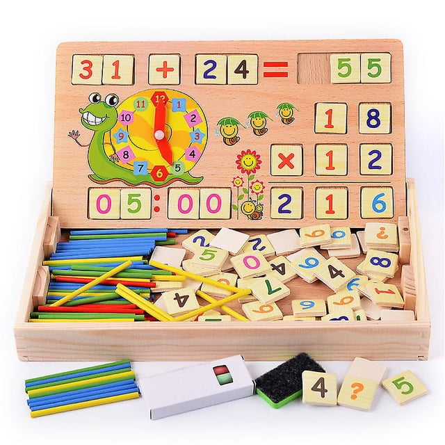 Contar y combinar números de madera y clasificador de formas juguete educativo preescolar aprender a contar reconocimiento de números WD.WDQZL Hogar