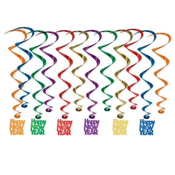 72 Pack Bulk Happy New Year Whirls