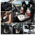 thumbnail image 2 of Garronmavis 15pcs Automobile Interior Sets Christmas Winter Snowman Front Rear Car Seat Covers Steering Wheel Cover Shoulder Protector Cover Coasters Keychain Rearview Mirror Cover Trash Can, 2 of 7