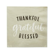 American Greetings Thankful Grateful Blessed Paper Lunch Napkins, 20-Count