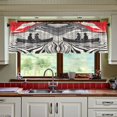 thumbnail image 3 of Yayeee Kitchen Curtains Tier Set of 2 Light Filtering 57"x24" Over Sink Window Panels, Black Illusionary Boat, 3 of 7