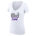 thumbnail image 2 of Women's G-III 4Her by Carl Banks White Colorado Rockies Super-Slim Fit Lightweight Team Graphic V-Neck T-Shirt, 2 of 3