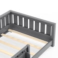 thumbnail image 3 of Bellemave Twin Montessori Floor Bed with Built-in Bookshelf, Twin Floor Bed with Full Safety Guardrails, Low-to-Floor Bed Frame with Slats, No Box Spring Needed, Easy Assembly, Gray, 3 of 13