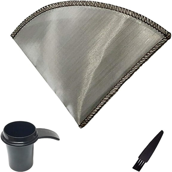 GoldTone Reusable Pour Over Coffee Filter - Flexible Stainless Steel Mesh - Portable Paperless Metal Coffee Filter - Plastic-Free Coffee Filter for Chemex, Hario and Carafes (1-4 Cups)