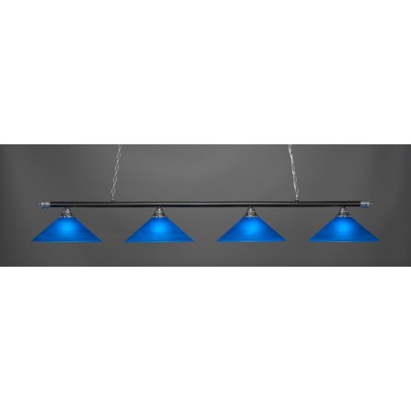 

Oxford 4 Light Bar Shown In Chrome And Matte Black Finish With 16 Blue Italian Glass