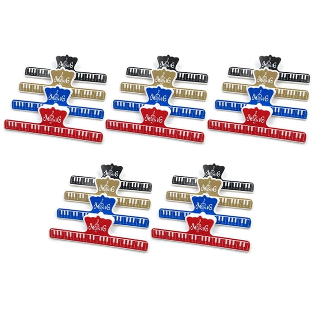 20 Pcs Music Book Note Paper Ruler Sheet Music Spring Clip Holder for Piano Guitar Violin Viola Cello Performance