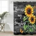 thumbnail image 4 of Shower Curtains Sets for Bathroom Decor Sunflower Butterfly on Black Wood GrainWaterproof Bathroom Curtain with Hooks,You Are My Sunshinefor Bathroom Decor,36x72IN, 4 of 7