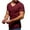 Wine, variant on KIHOUT Summer Shirts For Men Clearance Casual Stylish V-Neck Short Sleeve Slim Fit Pullover T-Shirt Blouses Tops Deals
