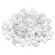 thumbnail image 1 of 100 piezas 100 piezas Botones de costura de plástico de 16L 10mm 3/8" Botón redondo de 4 agujeros de repuesto para abrigos, costura de ropa y bricolaje, plateado, 1 of 7