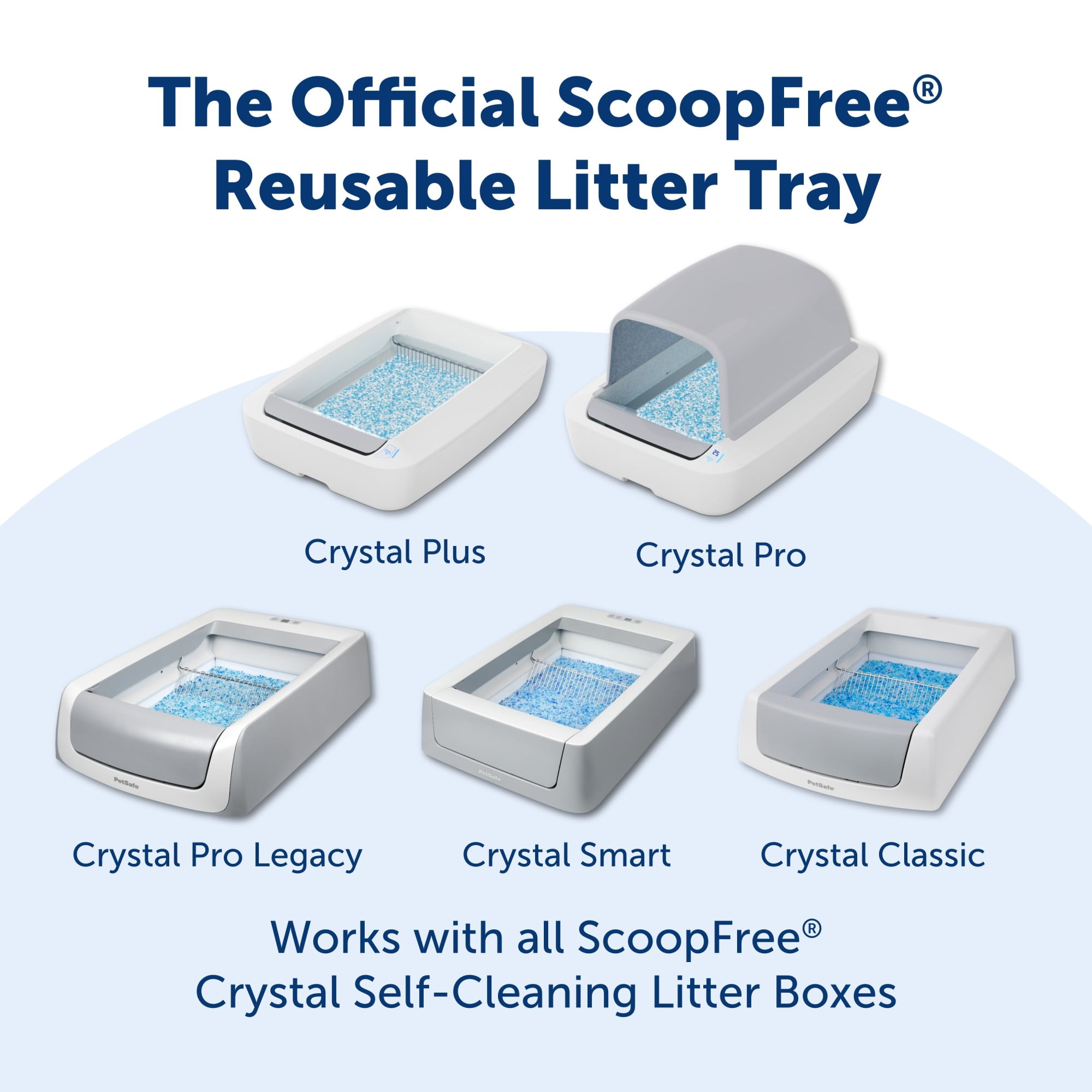 PetSafe ScoopFree Crystal Reusable Tray, Compatible w/ ScoopFree Crystal Self-Cleaning Litter Boxes