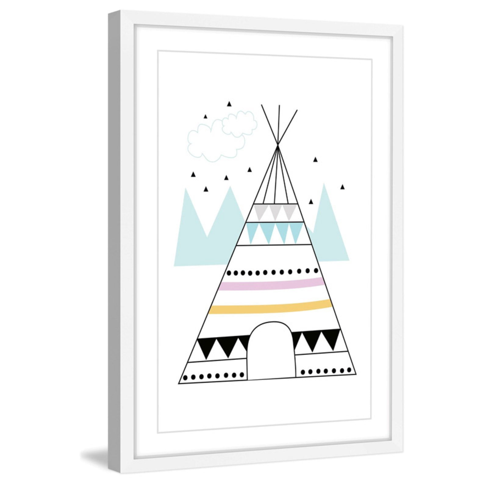 Marmont Hill "Colorful Teepee" by Katarina Snygg Framed Painting Print