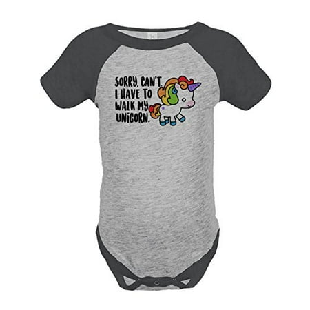 

7 ate 9 Apparel Kids Walk My Unicorn Onepiece Grey