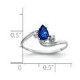 thumbnail image 3 of Solid 14k White Gold .03ct. Diamond and 6x4 Pear Gemstone Ring Band with CZ Cubic Zirconia Size 7.5 (Width = 2mm ), 3 of 4