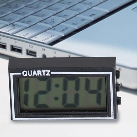 Happy Date Ultra Thin Digital Clock, LCD Digital Electronic Clock with Calendar Display for Car Dashboard Home Office Table Bedside Desk