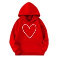 thumbnail image 3 of Emitonse Toddler Girls Long Sleeve Solid Color T Shirt Kids Hoodies Girls Long Sleeve Oversized Fleece Sweatshirt Cute Plain Tops Pullover Red,Size 8-10 Years, 3 of 3
