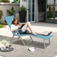 thumbnail image 5 of Crestlive Products Outdoor Aluminum Folding Patio Chaise Lounge Chair, Blue, 5 of 5