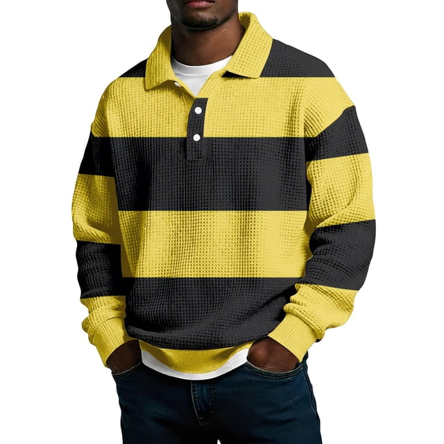 Mens Manga Larga Vintage de Moda Impresión Casual Color Sólido Botón Turndown Collar Camisa para el Verano Al Aire Libre