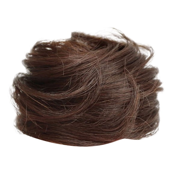 Real Hair Messy Bun Wig Hairpiece Extension with Rubber Band for Women - Versatile Styling Accessory for Effortless Updo