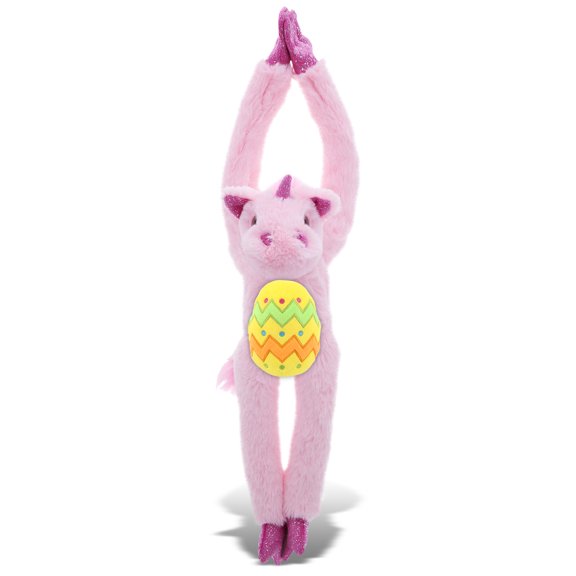 DolliBu Super Soft Long-Arm Hanging Unicorn with Yellow Easter Egg Plush - Perfect Stuffed Animals for Easter Basket, Cute Easter Egg Stuffed Animal Spring Toys for Girls, Boy, Baby - 21 Inches