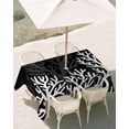 thumbnail image 2 of 60x102 Inch Outdoor Tablecloth with Umbrella Hole Zipper Rectangle Black Coral Coastal Rectangular Tablecloths Outside Waterproof Seaside Nautical Summer Ocean Sea Patio Table Cloth Cover for Picnic, 2 of 8