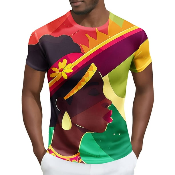 Tops para hombre, blusas y camisas de manga corta con cuello redondo para hombre Camisa de manga corta estampada para hombre Top/camisa de manga corta con cuello redondo Tops para hombre