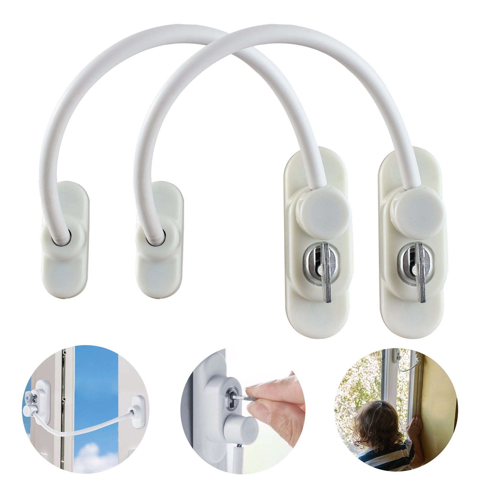 Window Door Guard Restrictor Baby Kid Safety Security Cable Lock Catch Wire Rope