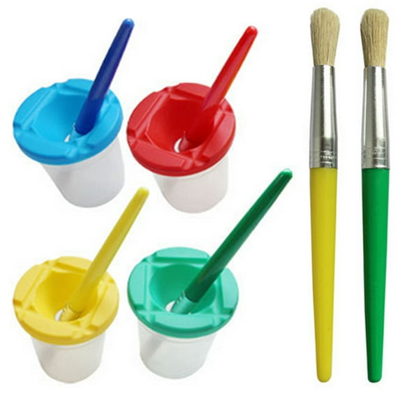 Cheers Creative DIY Plastic Children Kids Paint Brush Pen Cup Set Scrawl Accessories