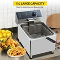 thumbnail image 2 of GloryStar 11L Deep Fryer with 1700W Power, Stainless Steel Heating Tube, Temperature Adjustable from 60℃–200℃, Oil Drain Hook Included, 2 of 7