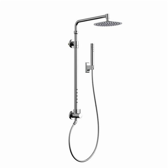 Atlantis 10-in Rain Showerhead Shower System with 5-Body Jets and Handshower Chrome 1.8 GPM