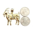 thumbnail image 2 of New 10k yellow Gold Goat Pendant charm diamond cut animal fine gift jewelry 6.4g, 2 of 12