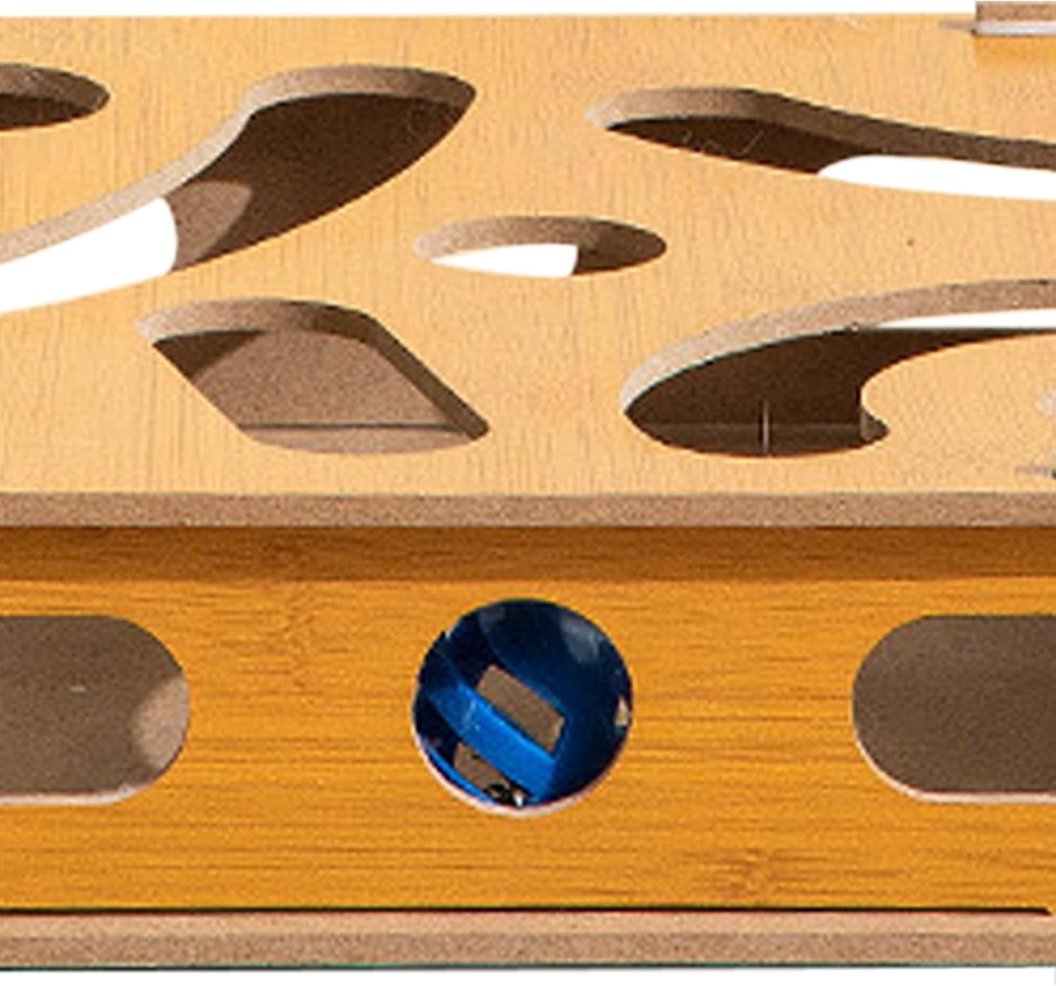 Cat Scratch Board with Bell, Interactive Wooden Toy for Indoor Cats
