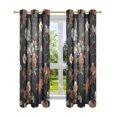 thumbnail image 7 of Yayeee Window Curtains Light Filtering 63"x42" Grommet Panel Pair Home Living Room Decor, Black Flowers, 7 of 7
