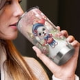 thumbnail image 4 of Happy Valentine’s Day Adorable Maltese Puppy Holding Heart Balloon 20oz Stainless Steel Tumbler Insulated Cup with Lid Maltese Dog Lover Gifts Idea - 00030, 4 of 5