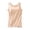 Beige, variant on Built In Bra Tank Top 2 In 1 Comfortable Retro Yoga Shirt Pilates Gym Activewear Wirefree Support Sleeping Traveling Cami Undershirt