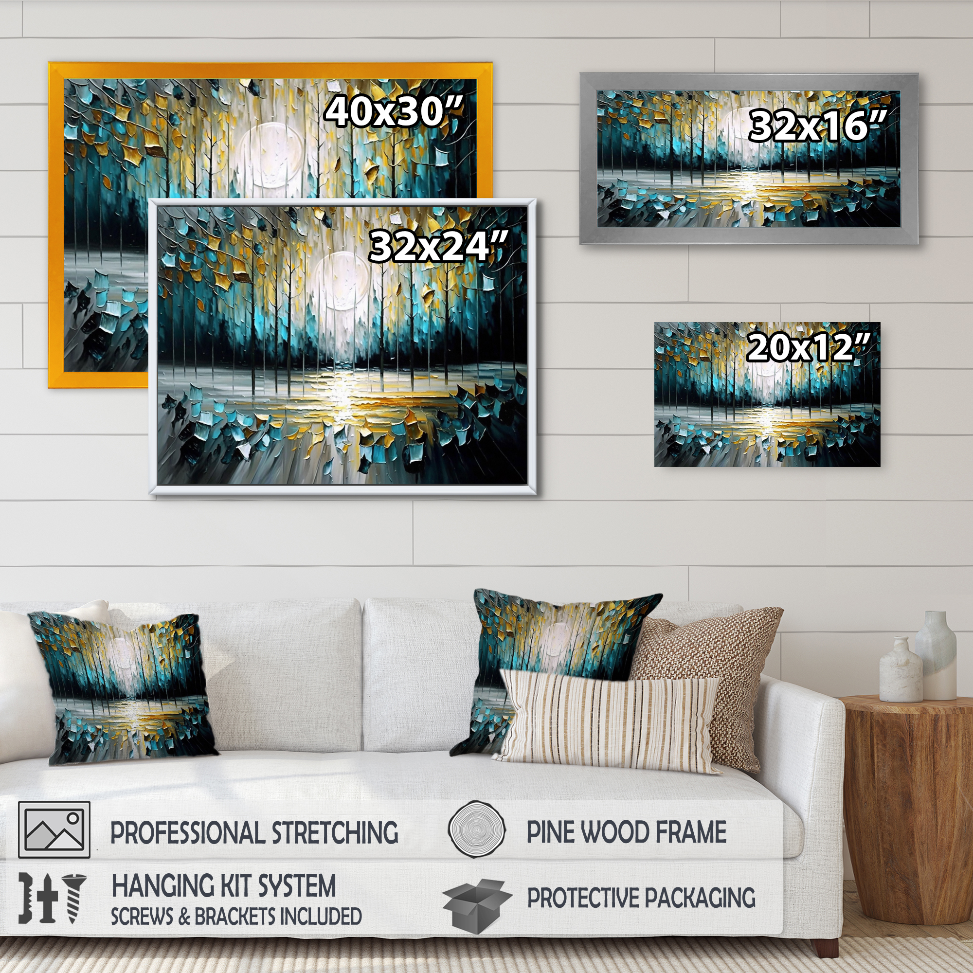 Designart Abstract Nature Trees Painting II Canvas Wall Art