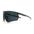 thumbnail image 6 of Mens Windbreaker Wrap Around Curved Shield Lens Sport Plastic Sunglasses Grey - Black, 6 of 8