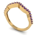 thumbnail image 2 of 0.23 ctw Wedding Band for Women - 14K Yellow Gold Natural Amethyst Stackable Eternity Ring, 2 of 6
