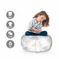thumbnail image 2 of Clouds Storage Toy Bag Chair, Themed Pattern with Dreamy Sky with Dots and Stars, Stuffed Animal Organizer Washable Bag, Large Size, Pale Grey Pale Coffee, by Ambesonne, 2 of 3