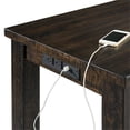 thumbnail image 4 of Bowery Hill Upholstered Smokey Walnut Bar Table Set Rectangular USB Ports 60"x20"x36" Unassembled, 4 of 20