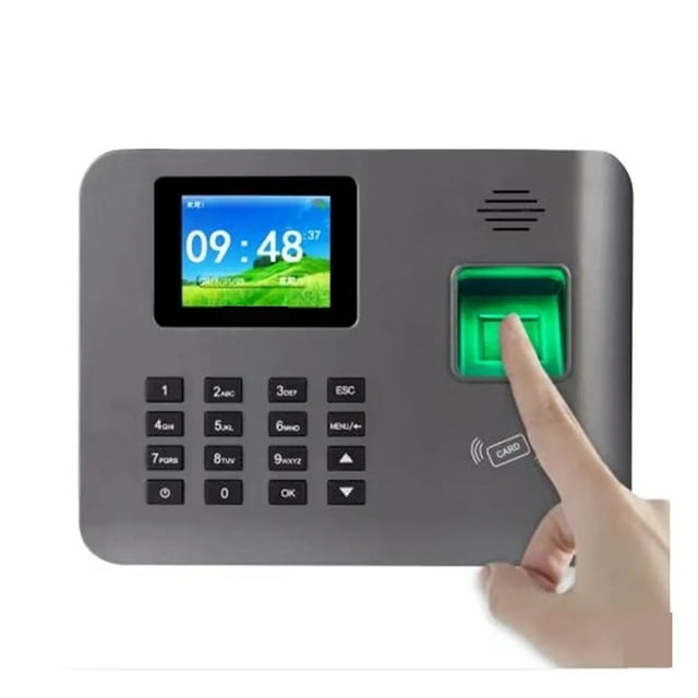 Time Clock,Time Machine 2.4Inch Fingerprint Time Attendance Machine Time Clock Employee Control Machine Electronic