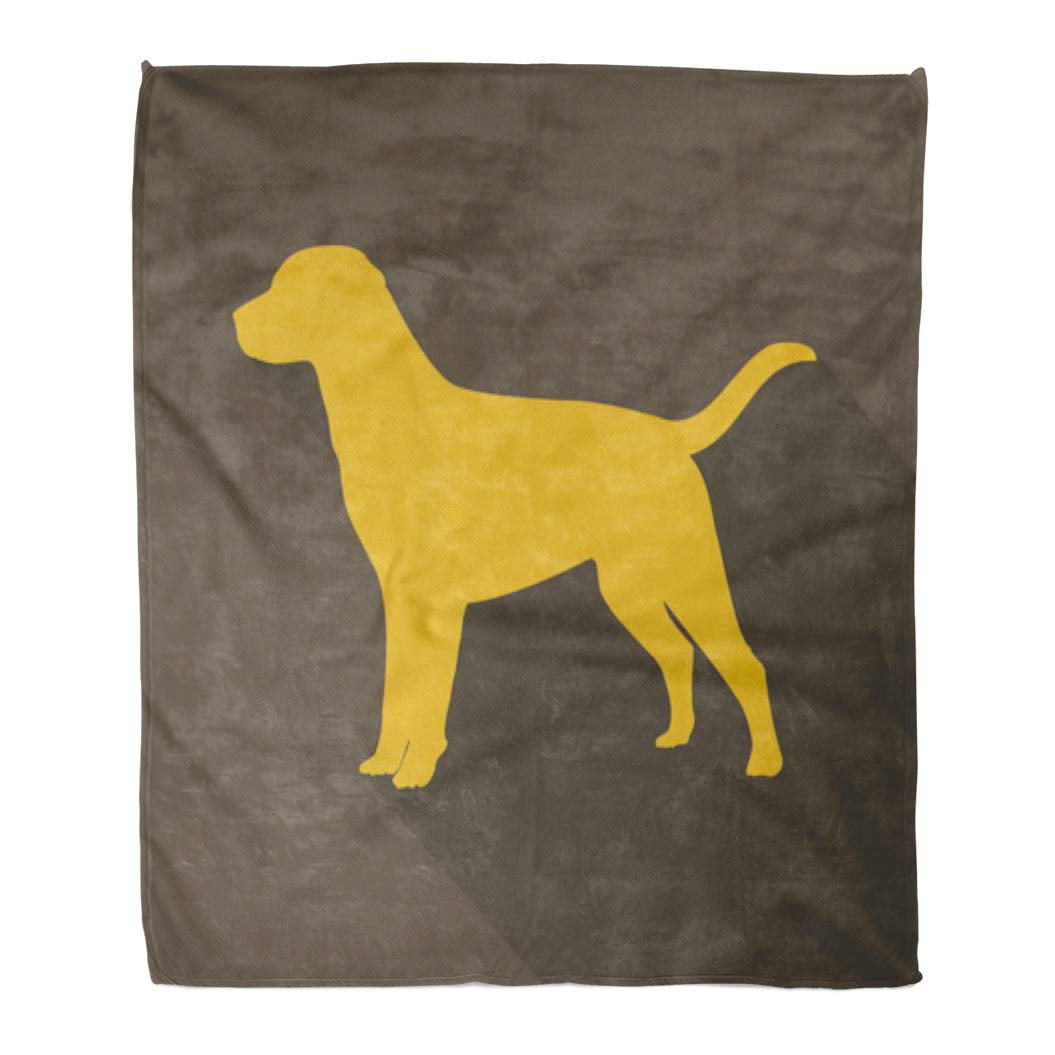 ASHLEIGH Throw Blanket 58x80 Inches Yellow Labrador Dog with Shadow