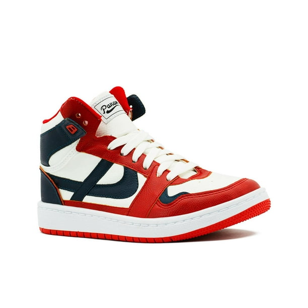 Tenis Bota Panam Para Caballeros Estilo Urbano Casuales Rojo blanco 25