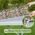 thumbnail image 6 of Colorful Mushroom Plant Light Blue Pattern Square Fitted Tablecloth with Elastic Edge,Square Table Cover,Washable Elastic Table Cover for Home Kitchen Party Decor 34"x34", 6 of 6