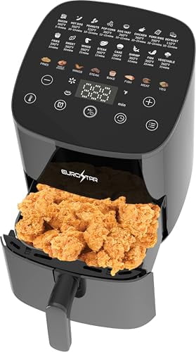 EUROSTAR 5 Quart Air Fryer, Black - Non-Stick