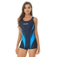 thumbnail image 3 of CHICTRY Womens One Piece Bathing Suit Sleeveless Boyleg Swimming Jumpsuit Athletic Swimsuit Blue 5XL/XXL, 3 of 7