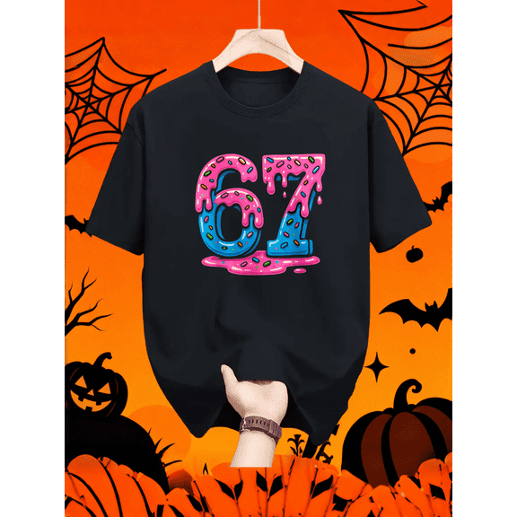 67 Colorful Dripping Novelty Graphic Kid T-Shirt Casual  Style With 100% Cotton Fabric,Suitable For Boys And Girls,Size From 3T-13Y,Ideal Gift For Kids