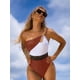 thumbnail image 1 of Bikini recortado con un hombro para mujer, traje de baño de una pieza con Panel de malla, conjunto de Bikini de retazos, trajes de baño 2023, ropa de playa, 1 of 4