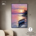 thumbnail image 5 of Quaint Sunset Shore Beach Life Inspired Pastel Color Canvas Wall Art by Art Remedy, Black Floater Frame, 36"x54", 5 of 7