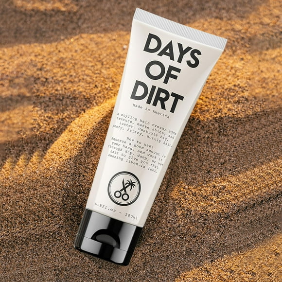 Days Of Dirt Hair Styling Cream For Dry Frizzy Hair, No-Hold Grooming Cream, Adds Texture & Shine, Moisturizing Hair Cream, Heat Protectant, 6.8 fl oz Tube